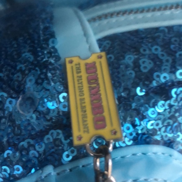 LOUNGEFLY Disney Dumbo sequin mini backpack blue hues iconic fun casual NWT - Picture 5 of 7